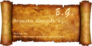 Broszka Gusztáv névjegykártya